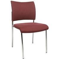 Topstar Bezoekersstoel, stapelbaar, met 4 poten, rugleuning met textielbekleding, VE = 2 stuks, bordeaux