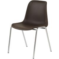 Kunststof kuipstoel EUROPA, zonder bekleding, kuipzitting bruin, VE = 4 st.
