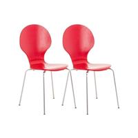 clp 2er Set Besucherstuhl Diego-rot