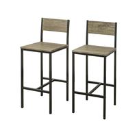 SoBuy Barstoelen set van 2 - Max 120 kg - 39 x 41 x 95cm - Industrieel