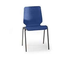 Houten kuipstoel NUKI, frame gecoat, VE = 4 stuks, hout gentiaanblauw