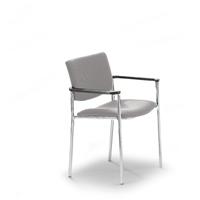 Bezoekersstoel met textielbekleding en kunststof voetdoppen, frame verchroomd, bekleding grijs