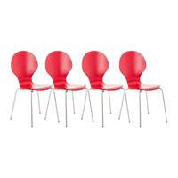 clp 4er Set Besucherstuhl Diego-rot