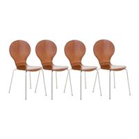 clp 4er Set Besucherstuhl Diego-braun