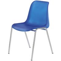 Kunststof kuipstoel EUROPA, zonder bekleding, kuipzitting briljantblauw, VE = 2 st.