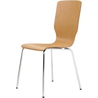 EUROKRAFTbasic Houten kuipstoel, h x b x d = 850 x 400 x 520 mm, VE = 4 stuks, kuipzitting naturel beukenhout