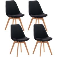 clp 4er Set Esszimmerstuhl Linares-schwarz-Stoff