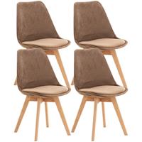 CLP Set van 4 eetkamerstoelen Linares Fluweel