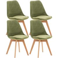 CLP Set van 4 eetkamerstoelen Linares Fluweel