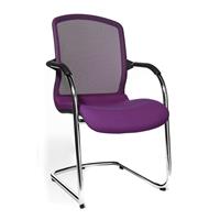 topstar Besucherstuhl Open Chair | Freischwinger | Mit Netzrücken | VE 2 Stk | Violett | - 