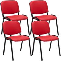 clp 4er Set Besucherstuhl Ken Kunstleder-rot