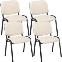 clp 4er Set Besucherstuhl Ken Kunstleder-creme