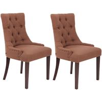 timwoodexperience 2er Set Esszimmerstuhl Aberdeen Stoff-braun-Antik - TIMWOOD EXPERIENCE