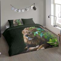 Pure dekbedovertrek Lion - groen - 140x200/220 cm