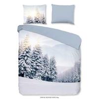 Pure dekbedovertrek Winterview - blauw - 200x200/220 cm