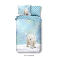 Good Morning kinderdekbedovertrek Flanel Icebear - blauw - 140x200 cm