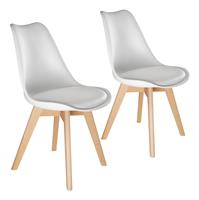 Tectake - 2 Eetkamerstoelen Friederike - Wit - 403810