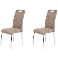 hela 2er Set 920231 SUSI II S Microfaser braun vintage Esszimmerstuhl K - 
