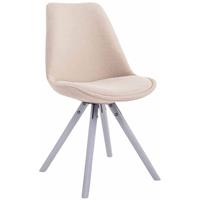 CLP Eetkamerstoel Toulouse Wit (Eik) Rond Frame Stof