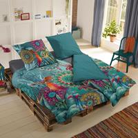 hip Omkeerbaar beddengoed Lovise Mako-satijn, 135x200, Rits, Omkeerbaar, Mandala Bloemen Petrol