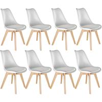 Tectake - 8 Eetkamerstoelen Friederike - Wit - 403985