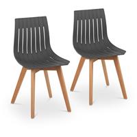 Fromm & Starck Stoel - set van 2 - tot 150 kg - zitting 50 x 47 cm - grijs