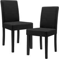 [en.casa] Stühle Esszimmer Schwarz Kunst-Leder Polster Stuhl Hochlehner - 2 Stück - 