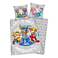 Baby Best Paw Patrol Renforcé, Glow in the dark Bettwäsche, 135 x 200 cm + 80 x 80 cm grau