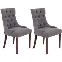 clp 2er Set Esszimmerstuhl Aberdeen Stoff-dunkelgrau-Antik - 