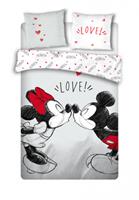disney dekbedovertrek Mickey & Minnie 240 x 220 cm wit/rood