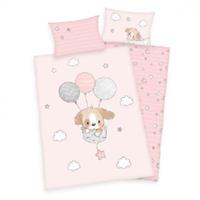 Herding Kinderbettwäsche Sweet Puppy, BIO-Baumwolle, Flanell, 100x135 cm