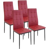 ALBATROS Esszimmerstühle RIMINI,4-er SET, Rot - 