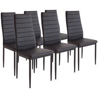 ALBATROS Esszimmerstühle MILANO,6-er SET, Schwarz - 