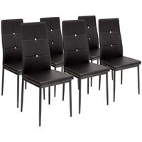 ALBATROS Esszimmerstühle DIAMOND,6-er SET, Schwarz - 