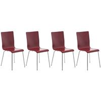 CLP 4er Set Besucherstuhl Pepe-rot - 