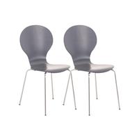 CLP 2er Set Besucherstuhl Diego-grau - 