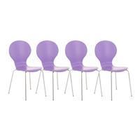 CLP 4er Set Besucherstuhl Diego-lila - 