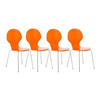 CLP 4er Set Besucherstuhl Diego-orange - 