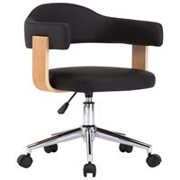 VidaXL Eetkamerstoelen draaibaar 2 st kunstleer zwart