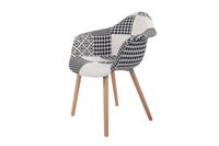 Hearthome & Living | Set van 2 Stoelen Dave lengte 61 cm x breedte 62 cm x hoogte 80 cm zwart, wit eetkamerstoelen zitting: | NADUVI outlet