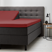 Fresh & Co Splittopper Hoeslaken Katoen - Rood 180 x 200 cm