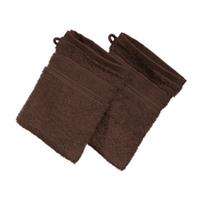 Erwin Müller Waschhandschuh  2er-Pack Frottier Karlsruhe dunkelbraun