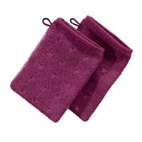 Möve Waschhandschuh 2er-Pack Quadretti fuchsia