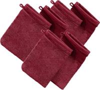 Erwin Müller Waschhandschuh  6er-Pack Frottier Heidelberg weinrot