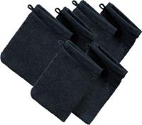 Erwin Müller Waschhandschuh  6er-Pack Frottier Heidelberg schwarz