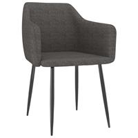 vidaXL Eetkamerstoelen 2 st stof donkergrijs