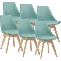 [EN.CASA] Esszimmerstuhl Dubrovnik 6er Set 81x49 cm Minzgrün PU-Kunstleder