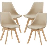 [EN.CASA] 4er-Set Esszimmerstuhl Dubrovnik 81x49 cm Beige