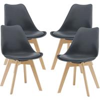 [EN.CASA] 4er-Set Esszimmerstuhl Dubrovnik 81x49 cm Grau