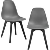 [EN.CASA] Esszimmerstuhl Eureka 2er Set 83x54x48 cm Grau/Schwarz